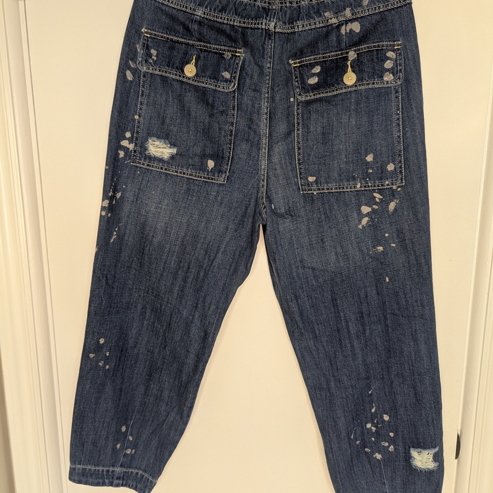 FREE PEOPLE Mixed Up Cotton Distressed Utility Jeans - Picture 11 of 15